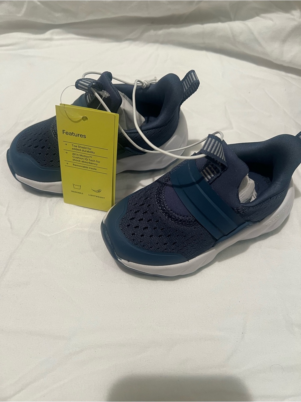 all in motion Navy and White Slip-On Kids Sneakers